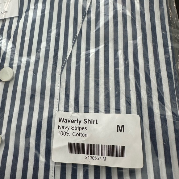 Harshman Los Angeles Blue and White Boxy Button Down Blouse - Picture 4 of 6